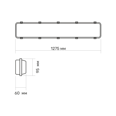 LED світильник лінійний IP65 під лампу T8 TITANUM 1.2М 220В - фото №6