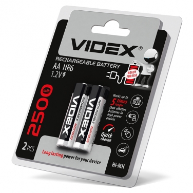 Акумулятори Videx HR6/AA 2500mAh double blister/2шт