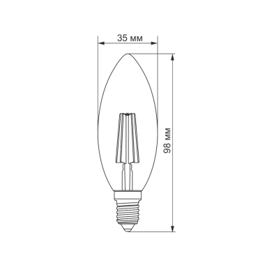 LED лампа TITANUM  Filament C37 4W E14 4100K - фото №3