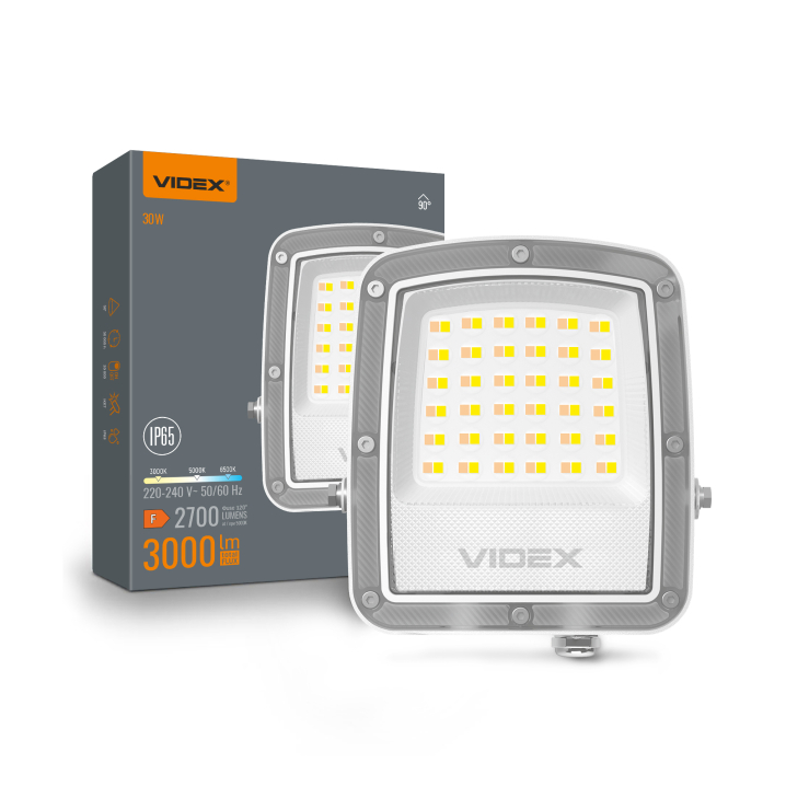 LED прожектор VIDEX F5 30W 3000-5000-6500K 230V White (VL-F5-030CW) - фото
