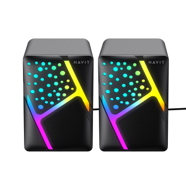 Стерео колонки HAVIT HV-SK763 USB RGB Black - фото №2
