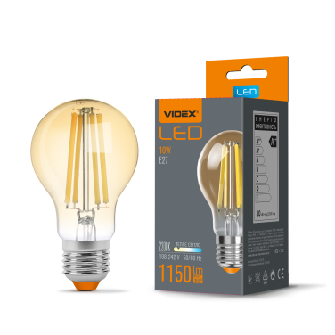 LED лампа VIDEX Filament A60FA 10W E27 2200K бронза - фото