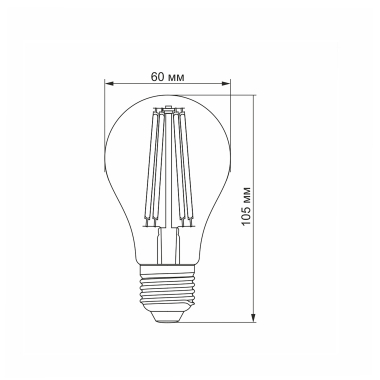 LED лампа VIDEX Filament A60FA 10W E27 2200K бронза - фото №3