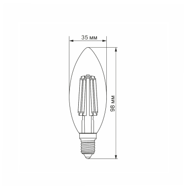 LED лампа VIDEX Filament C37F 6W E14 3000K - фото №3