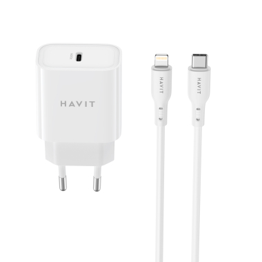 Зарядний пристрій HAVIT ST935 20W USB-C з кабелем USB-C - Lightning - фото №2