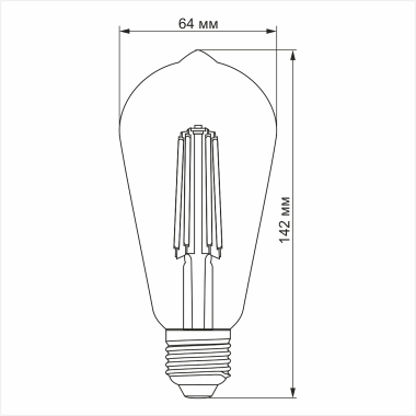 LED лампа VIDEX Filament ST64FA 10W E27 2200K бронза - фото №3