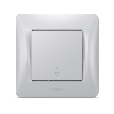 Вимикач одноклавішний прохідний срібний шовк VIDEX BINERA - фото №2