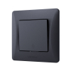 Вимикач одноклавішний прохідний чорний графіт VIDEX BINERA - фото №3