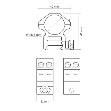 Тактичне кріплення для ліхтарика, прицілу на зброю VIDEX VLF-AWM-02 - фото №8