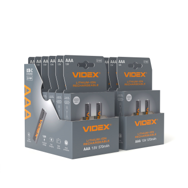 Акумулятор VIDEX Li-ion LIR03C/AAA USB-C 1.5V (захист) 570mAh 2шт/Pack - фото №4