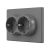Double schuko socket grey graphite VIDEX NOTA (VF-NT-SK2G-GR) - photo 