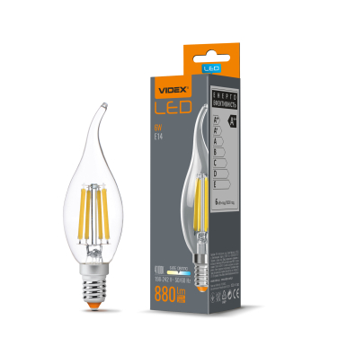 LED лампа VIDEX Filament C37Ft 6W E14 4100K - фото