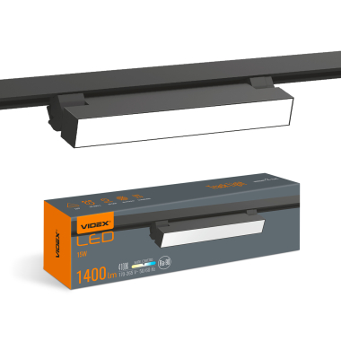 LED світильник трековий VIDEX TR05 15W 4100K 220V чорний - фото