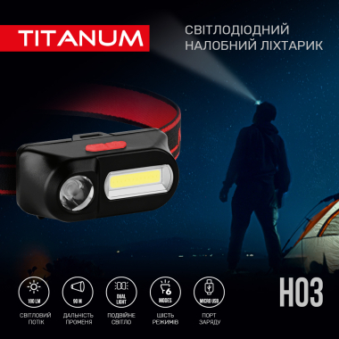 Налобний світлодіодний ліхтарик TITANUM TLF-H03 180Lm 6500K - фото №3