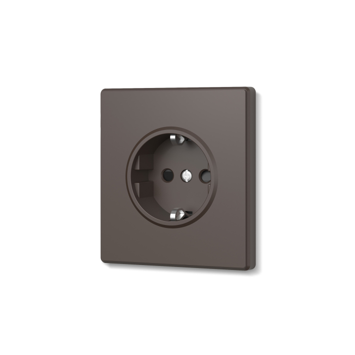 Розетка одинарна із заземленням мокко VIDEX NOTA (VF-NT-SK1G-BR) - фото