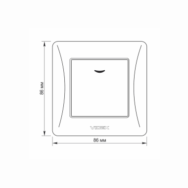 Вимикач одноклавішний з підсвіткою чорний графіт VIDEX BINERA - фото №5