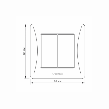 Вимикач двоклавішний кремовий VIDEX BINERA - фото №5