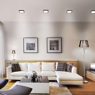 LED Світильник накладний квадрат VIDEX 18W 5000K Black - фото №3