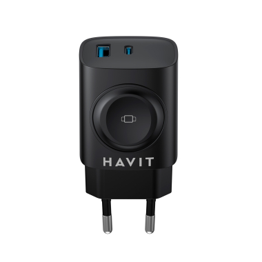 Зарядний пристрій HAVIT HV-UC132 22W USB-A+USB-C+Watch Charger Black - фото №2