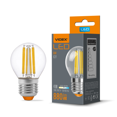 LED лампа VIDEX Filament G45F 6W E27 4100K - фото