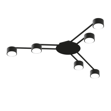 Світильник VIDEX під лампу 6xGX53 накладний Чорний VL-SPF21B-B - фото №2