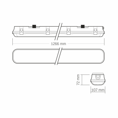 LED світильник IP65 лінійний під лампу 2хТ8 VIDEX 1,2М 220V - фото №13