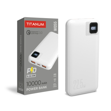 Повербанк 10000mAh TITANUM WQ55 22.5W White - фото