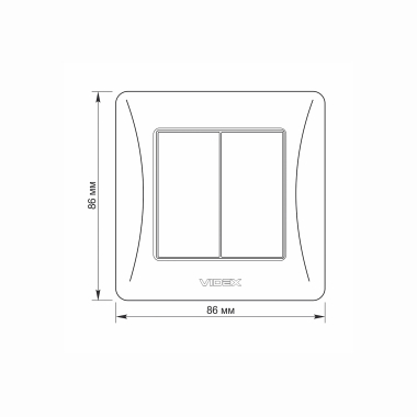 Вимикач двоклавішний срібний шовк VIDEX BINERA - фото №5