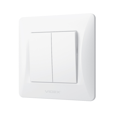 Switch 2 gang white VIDEX BINERA - photo №3
