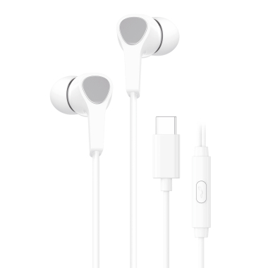 Вакуумні навушники з мікрофоном HAVIT E339C USB-C White - фото