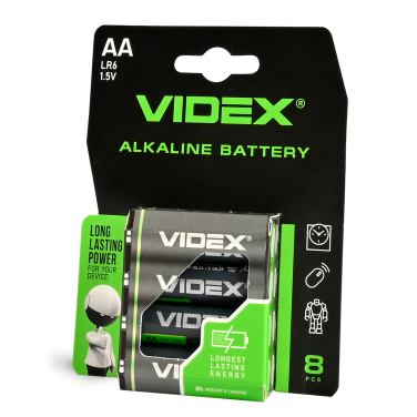 Alkaline battery Videx LR6/AA 8pcs BLISTER CARD