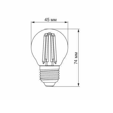 LED лампа VIDEX Filament G45FA 6W E27 2200K бронза - фото №3