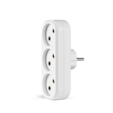 Мережевий розгалужувач без заземлення 3 гнізда білий TITANUM STANDARD - фото