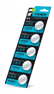 Батарейка литиевая Videx CR2450 5шт BLISTER CARD