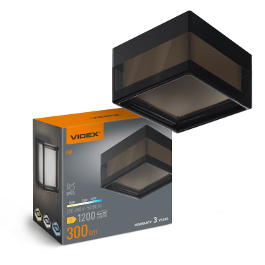 LED світильник IP65 квадратний VIDEX BHD02 9W 2400-3200-4300K Black - фото