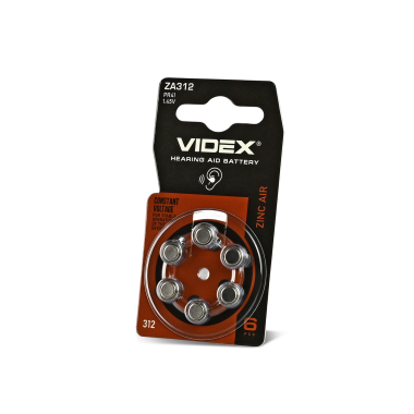 Батарейка повітряно цинкова Videx ZA312 (PR41) BLISTER 6 - фото