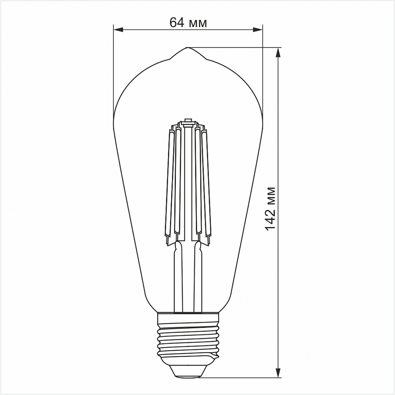 LED лампа VIDEX Filament ST64FD 6W E27 4100K  дімерна