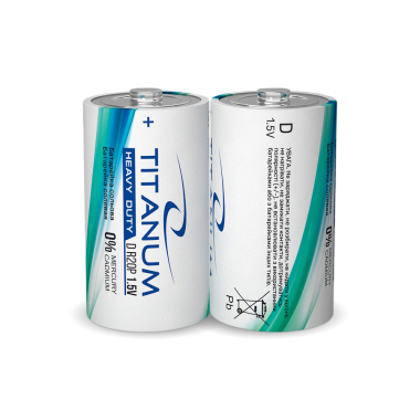 Батарейка сольова Titanum  R20P/D 2шт SHRINK - фото