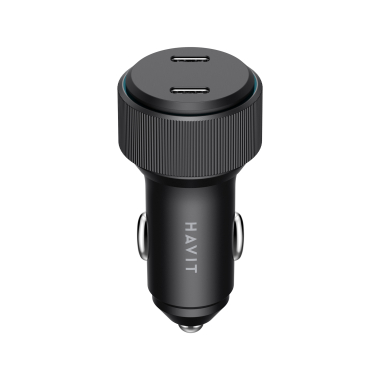 Автомобільний зарядний пристрій HAVIT HV-CC2014 60W 2xUSB-C Black - фото №2