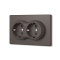 Розетка подвійна із заземленням мокко VIDEX NOTA (VF-NT-SK2G-BR) - фото