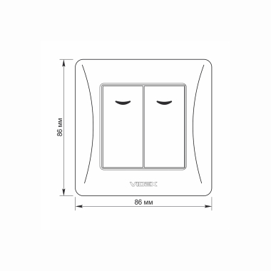 Switch 2 gang with LED backlight white VIDEX BINERA - photo №5