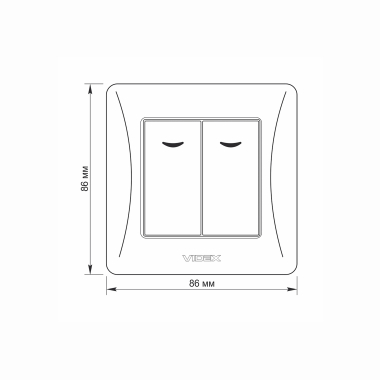 Вимикач двоклавішний з підсвіткою кремовий VIDEX BINERA - фото №5