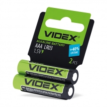 Батарейка лужна Videx LR03/AAA 2шт SHRINK CARD