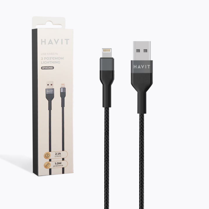 Кабель HAVIT HV-CB622C Lightning USB 1м - фото