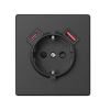 Розетка одинарна із заземленням USB-A+C 20W вугільно-чорна VIDEX NOTA (VF-NT-SK1GUC-BL) - фото №2