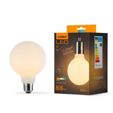 LED лампа VIDEX Filament VL-DG80MO 7W E27 3000K Porcelain dimmable - фото
