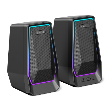 Стерео колонки HAVIT SK769BT USB 10W RGB Black - фото №4