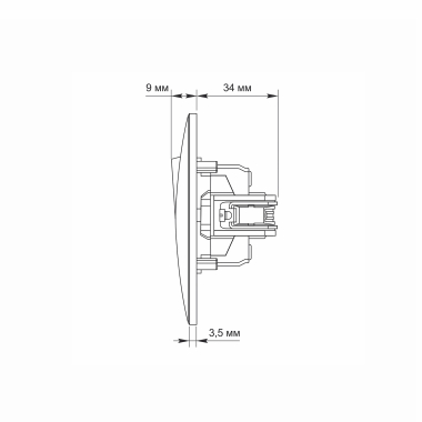 Вимикач двоклавішний з підсвіткою срібний шовк VIDEX BINERA - фото №6