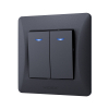 Вимикач двоклавішний з підсвіткою чорний графіт VIDEX BINERA - фото №3