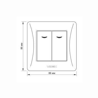 Вимикач двоклавішний з підсвіткою чорний графіт VIDEX BINERA - фото №5